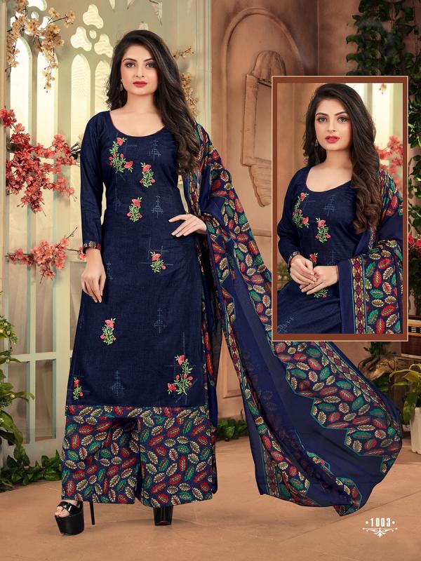 Patiyala Queen 1 Pure Cambric Cotton Unstich Suit Wholeseller